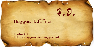 Hegyes Dóra névjegykártya