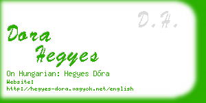 dora hegyes business card
